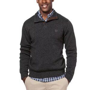 Chaps Polo Ralph Lauren Classic Fit Mockneck Twist Sweater Elbow Patch Preppy XL